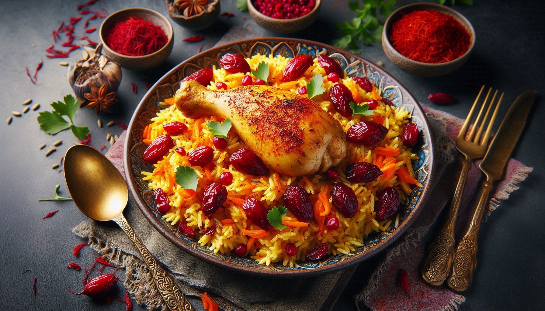 طرز تهیه زرشک پلو با مرغ مجلسی با زعفران